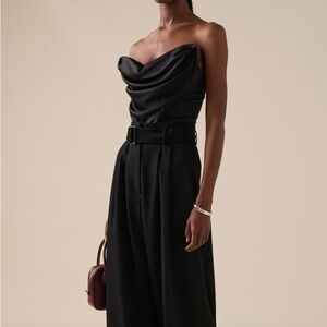 Magda Butrym Strapless Stretch-Silk Corset Top